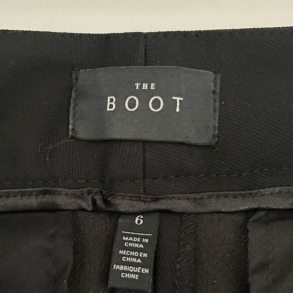 White House Black Market Black Sailor Style Pearl Button Boot Cut Pants Size 6 - Picture 9 of 12